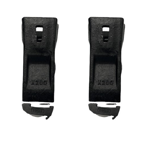 2 SET X330 Bucket Teeth W/ K330S Spring Flex Pin Skid Steer Backhoe