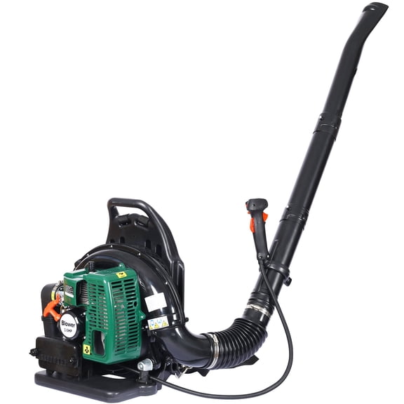 , 2-STROKE BACKPACK LEAF BLOWER,GAS 63.3cc,3.6HP 750CFM, Green ,Plastic ,