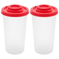 2 Salt and Pepper Shakers Moisture Proof ,Salt Shaker with Red Covers Airtight Spice Jar Dispenser