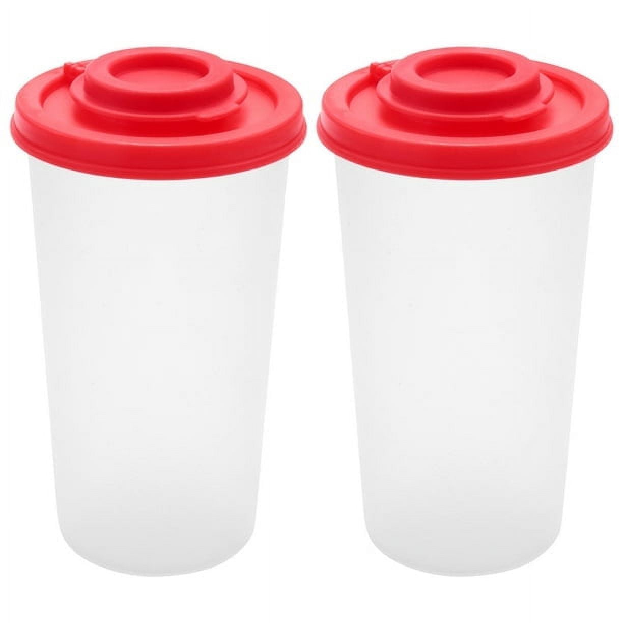 2 Salt and Pepper Shakers Moisture Proof ,Salt Shaker with Red Covers