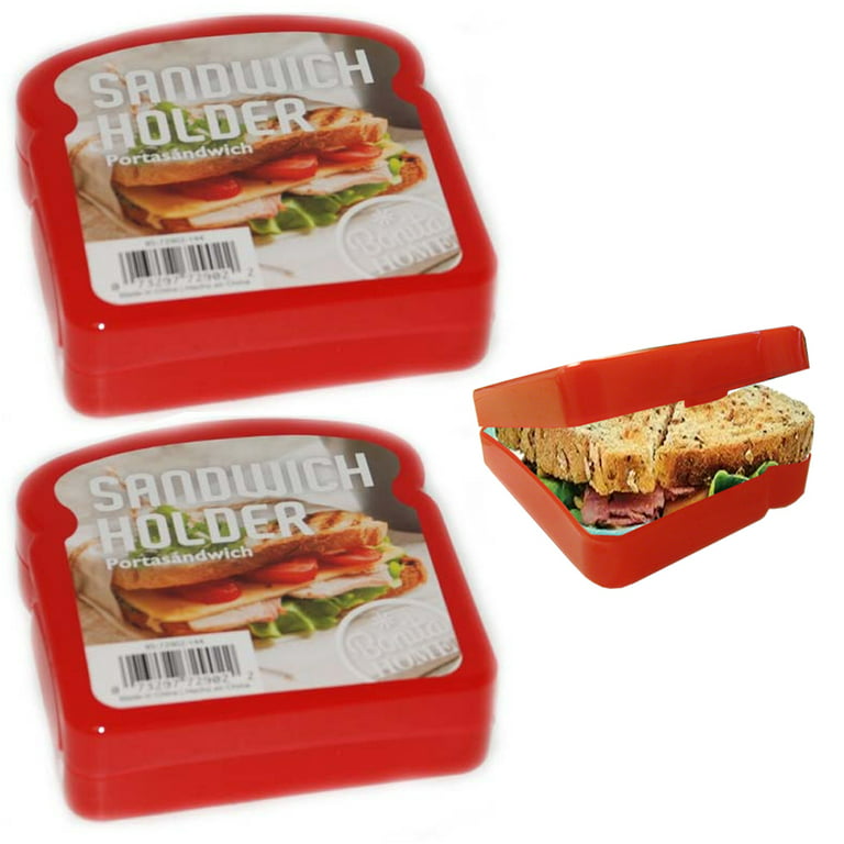 Tafura Sandwich Containers (2 Pack) Sandwich Box | Lunch Containers |  Sandwich Containers for Lunch Boxes | Reusable Sandwich Holder, BPA Free  (Black)