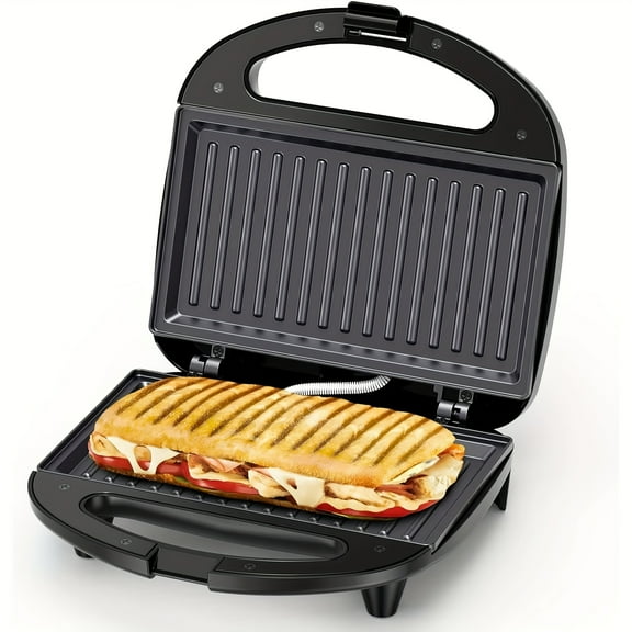 2-Sandwich Maker, Non-Stick Belgian Waffle Iron with Indicator Lights, 750W Rapid Heating, Cool Touch Handle, Easy-To-Clean Plates, Compact Design for Breakfast, Snacks, And Desserts
