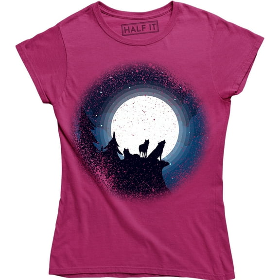 2 Scary Wild Werewolf Howling On Moon - Women's Gift T-Shirt