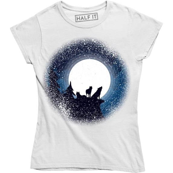 2 Scary Wild Werewolf Howling On Moon - Women's Gift T-Shirt