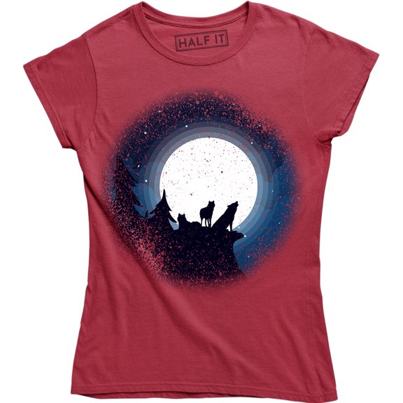 2 Scary Wild Werewolf Howling On Moon - Women's Gift T-Shirt