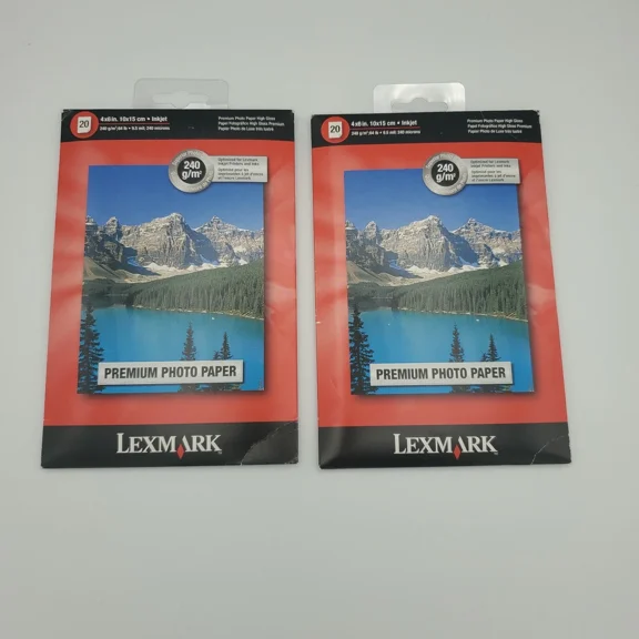 2 Sealed Package Lexmark Premium Photo Paper High Gloss 4" X 6" Inkjet 20 Sheets