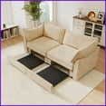 thumbnail image 1 of 2-Seat Chenille Loveseat with Pull-Out Storage – Modern Nordic Style for Small Living Rooms, Wheat Color, 1 of 20