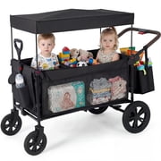 2-Seat Collapsible All-Terrain Stroller Wagon   Push/Pull Outdoor Cart