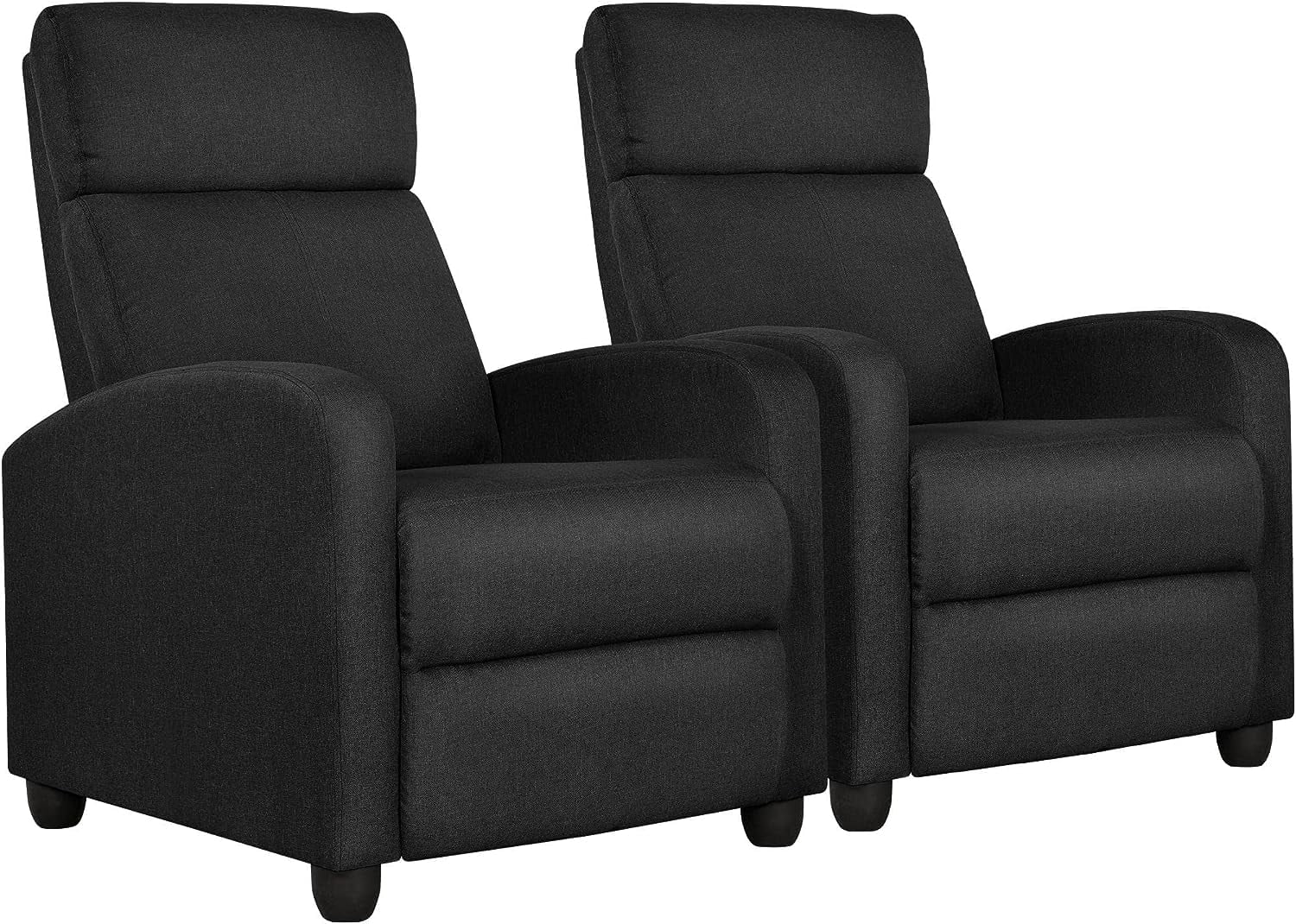 2Seat Fabric Pushback Recliner Chair with Thick Seat Cushion and