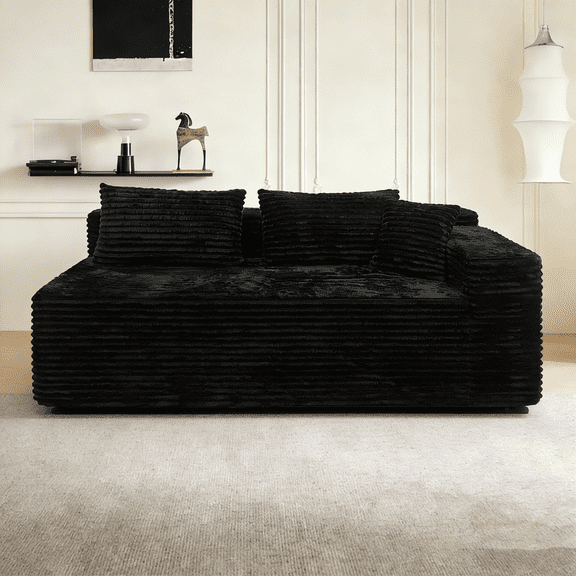 2-Seat Foam Sofa in a Box - Compact Single Box Product with Comfortable Foam Filling for Living Room, Bedroom, Apartment, Easy Transport