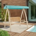 thumbnail image 1 of MCombo2-Seat Heavy Duty Patio Swing Chair with 660 lbs Capacity, Adjustable Canopy, Wood-Plastic Seat for Garden, Porch, Poolside, 4458(Blue), 1 of 11