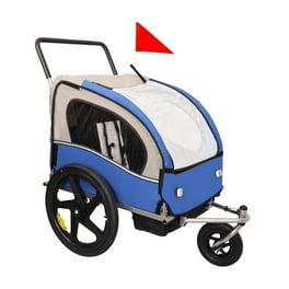 2 in 1 Double 2 Seat Bicycle Bike Trailer Jogger Stroller for Kids Children Foldable Collapsible w Pivot Front Wheel Walmart