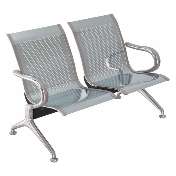 Sentado Reception Seating 2 Seat Reception Chairs Waiting Room Chairs with Arms Stainless Steel ...