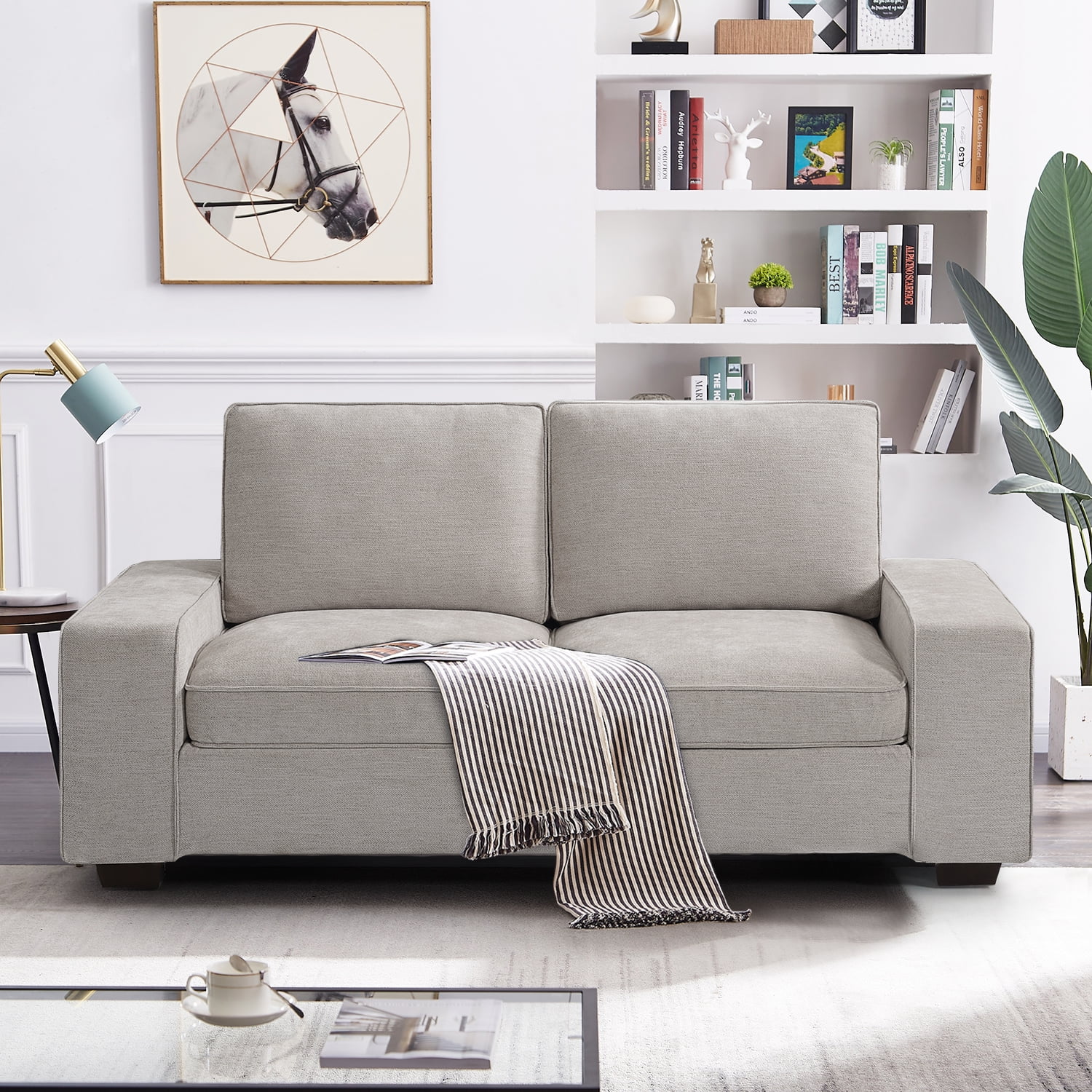 2 Seat Sofa 71.25 Inch Soft and Comfortable Apartments Small Sofa Suitable for Living Room Bedroom Removable Back Cushion and Easy toolSuitable