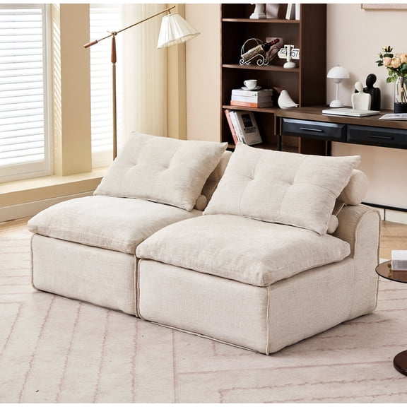 2-Seat Sofa with Pillows | Warm Texture, Balanced Support | Primary Living Spaces