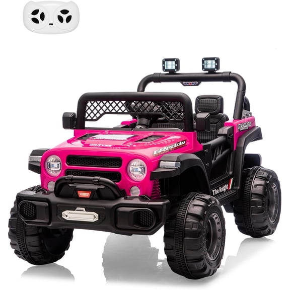 2-Seater 12V Electric Ride-On Car with Parent Remote LED Headlights AUX Input Traction Tires 66 lbs 3.5 mph
