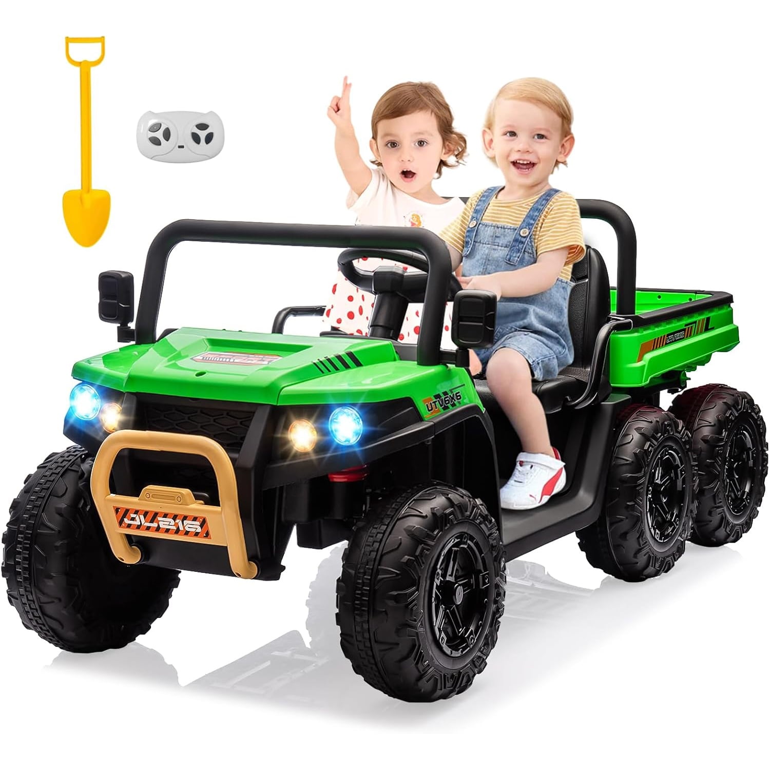 Green 24V 6x6 Ride-On UTV with Remote Control