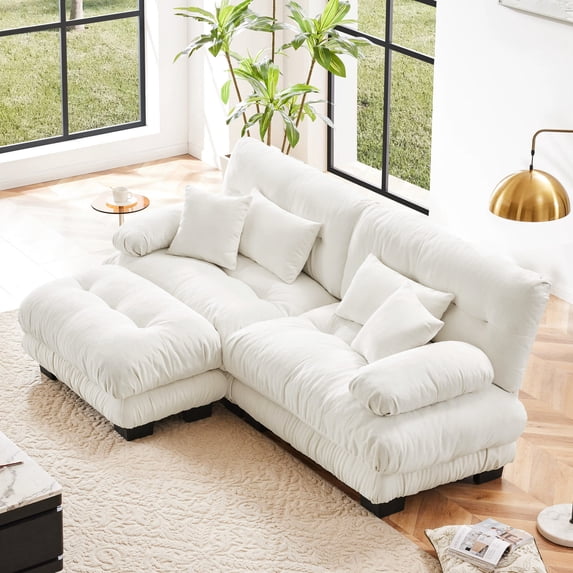 2 Seater Cloud - Style Sofa, Chenille - Enjoy Relaxing Time