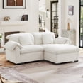 thumbnail image 1 of 2 Seater Deep Seat Cloud Like Sectional Couch With Storage Space Under Each Seat, Modular Sectional Sofa with Storage Reversible Ottoman, 1 of 5