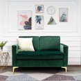 thumbnail image 1 of 2 Seater Eldoria Sofa with Armrest, Leisure Sofa with Gold Stainless Legs, Couch for Living Room Apartment Lounge, GREEN, 1 of 9