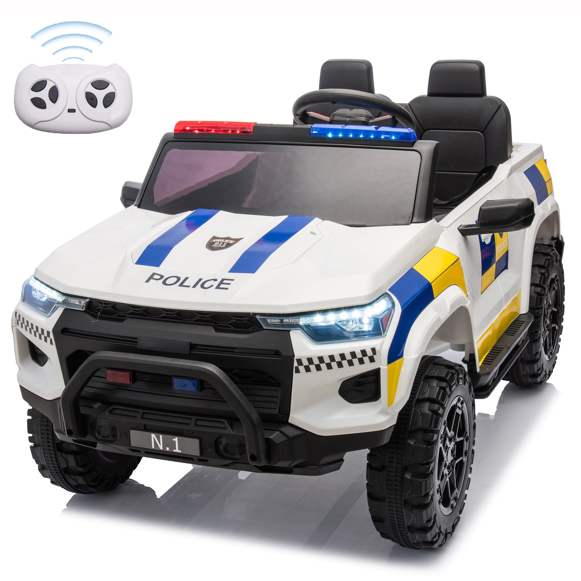 Svan Ride sold On Police seat is removable to store toys