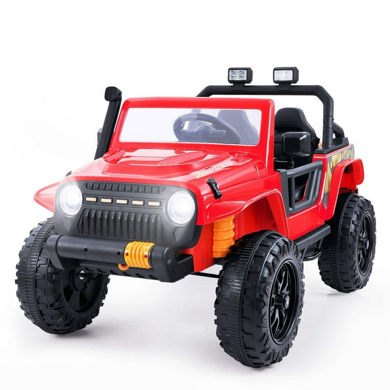 2 Seater Electric Ride On Jeep with LED Lights Bluetooth and FM Radio for Kids 12V Walmart