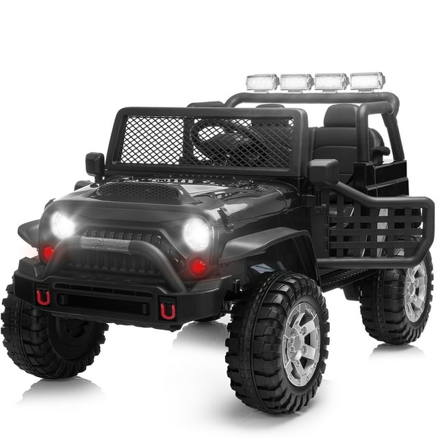 2 Seater Kids Ride on Truck with Remote Control, Music, 12V Children Electric Jeep Car