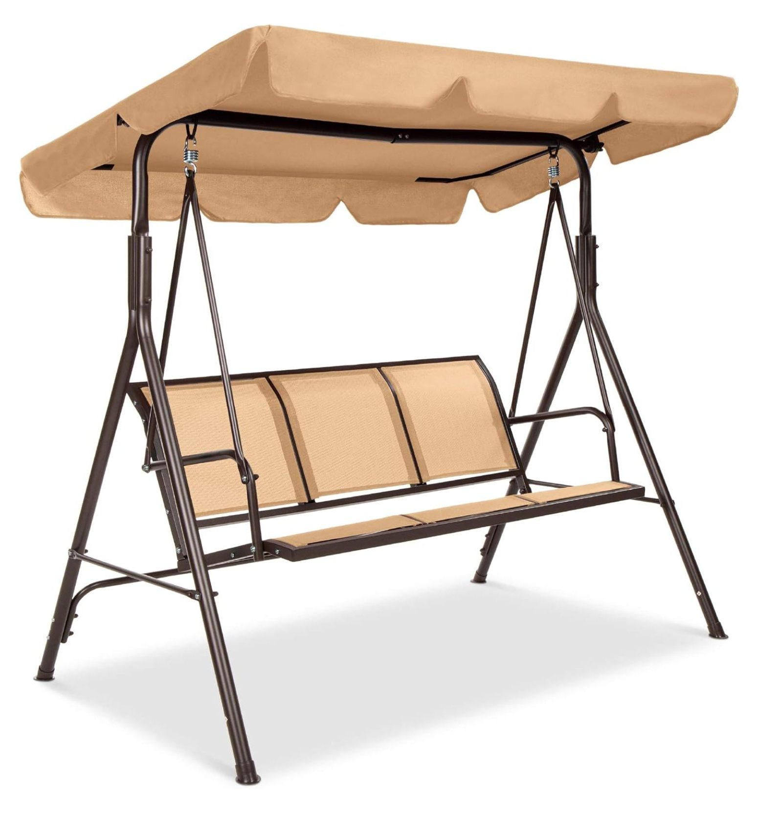 2Seater Outdoor Adjustable Canopy Swing Glider, Patio Loveseat Bench