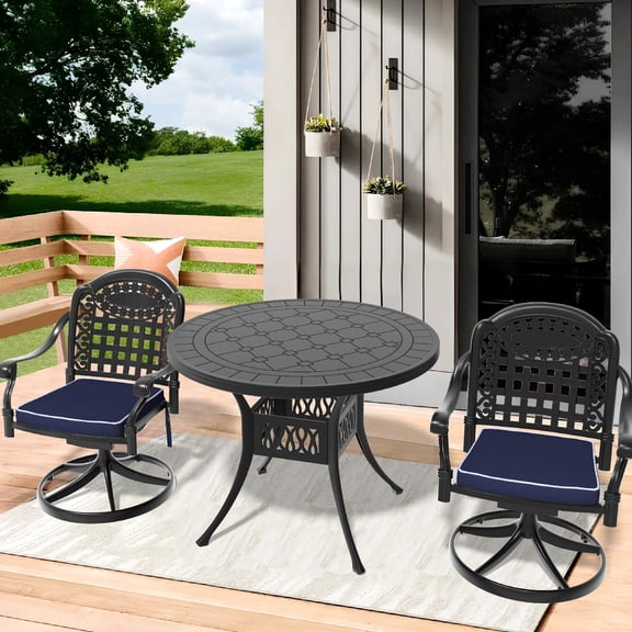 2 Seater Outdoor Furniture - Comfortable Backrest & 360-Degree Rotation - Garden for Chatting