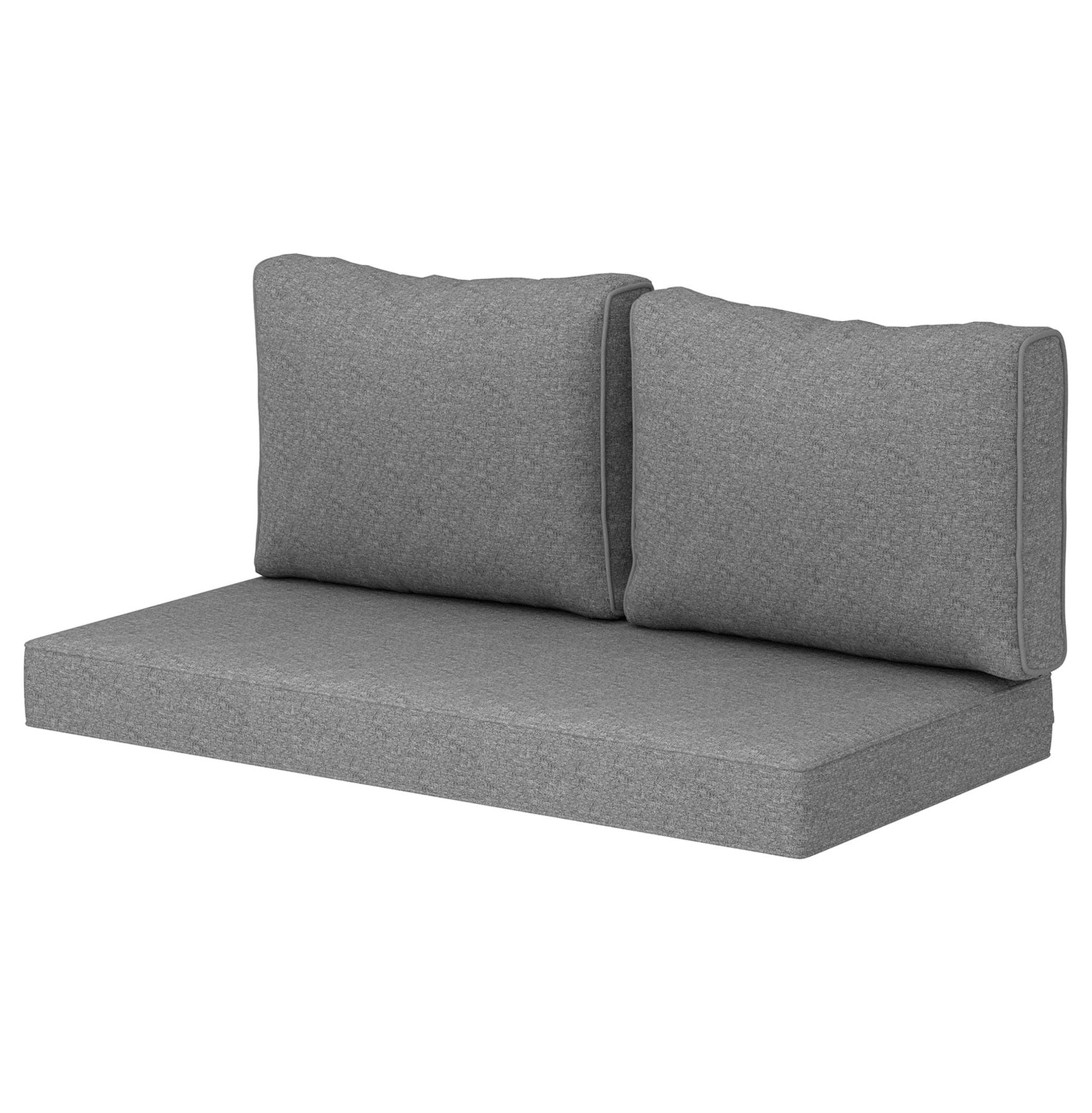 2 Seater Patio Furniture Cushions, Thick Outdoor Loveseat Cushions - Fade Resistant Replacement Cushions for Wicker Furniture, Gray
