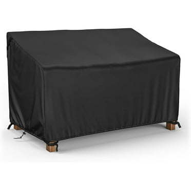 2-Seater Patio Loveseat Cover, Patio Furniture Covers Waterproof 60W x 35D x 35H inches, with Air Vent and Handles, Black
