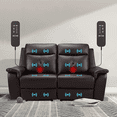 thumbnail image 1 of 2 Seater Recliner Sofa - Double Reclining Loveseat with Massage & Heating - PU Leather Manual Home Theater Seating Manual Recliner Motion Living Room Chair, 1 of 7