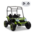 thumbnail image 1 of 2 Seater Ride on Car w/Sun Shade, Kids Electric Vehicles w/Remote Control, 24V 7AH Off-Road Electric Truck, UTV with LED Lights, Music Player for 3+ Kids, 1 of 7