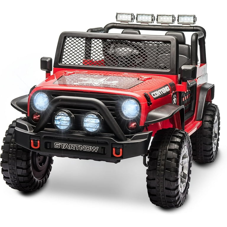 2 Seater Ride On Car Truck 12V Off Road Electric Vehicle with Remote Control Bluetooth Music LED Lights Spring Suspension Battery Powered Electric Cars for Kids Walmart