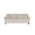 thumbnail image 1 of 2 Seater Sofa Couch with 2 Throw Pillows, Linen Upholstered Loveseat Sofa with Detachable Cushion and Rolled Arm, Comfy Leisure Sleeper Sofa for Living Room, Bedroom, Off White, 1 of 9