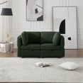 thumbnail image 1 of 2 Seater Sofa, Modern Loveseat Sofa Couch with Adjustable Arms and Backs, Contemporary Storage Sofa with Ottomans for Living Room, Bedroom, 1 of 9
