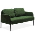 thumbnail image 1 of 2 Seater Sofa with Ottoman, Modern Fabric Loveseat Couch, Comfy Small Couches for Small Space Living Room, Bedroom, Office, Apartment, Green, 1 of 7