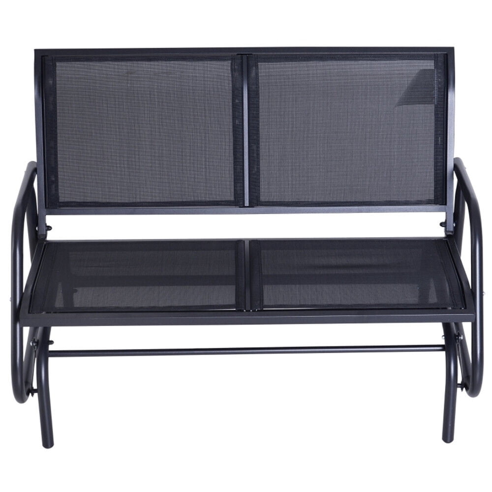 2 Seater Steel & Sling Fabric Garden Bench Outdoor Patio Chair
