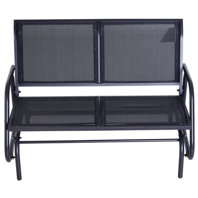 2 Seater Steel & Sling Fabric Garden Bench Outdoor Patio Chair