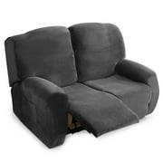 2-Seater Stretch Recliner Chair Cover Elastic Armchair Sofa Couch SlipcoverDark Grey