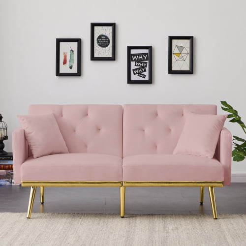 Comfortable pink couch deals