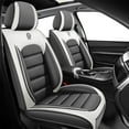 thumbnail image 1 of 2-Seats Car Seat Covers for 95% Honda Models Leather Auto Vehicle Seat Cushions Waterproof Seat Cover Airbag Compatible(White&Gray-Standard), 1 of 6