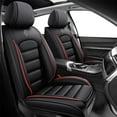 thumbnail image 1 of 2-Seats Car Seat Covers for 95% Jeep Models Leather Auto Vehicle Seat Cushions Waterproof Seat Cover Airbag Compatible(Black&Red-Standard), 1 of 6