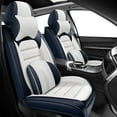 thumbnail image 1 of 2-Seats Car Seat Covers for 95% Sabaru Models Leather Auto Vehicle Seat Cushions Waterproof Seat Cover Airbag Compatible(White&Blue-Luxury), 1 of 6