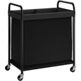 thumbnail image 1 of 2-Section 100L Rolling Laundry Sorter with Removable Liner Bag, Steel Frame with Handle, 1 of 7