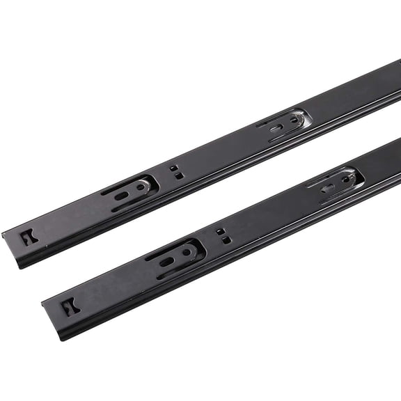2 Sections Metal Drawer Slide Rail Tracks Ball Bearing Slides Side Mount Type (11 Inch, Black)