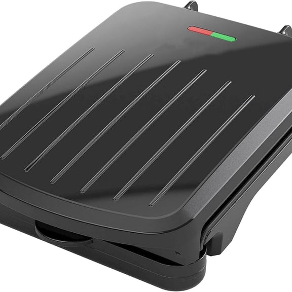 2-Serving Classic Plate Electric Indoor Grill and Panini Press, Black