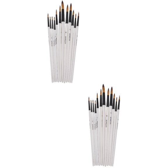 HAKIDZEL Round Tip Oil Painting Brushes Aluminum 2 Sets 12Pcs For Durable Paint