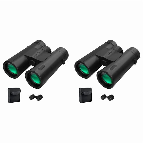 2 Set 12x42 High Power Binoculars with Phone Adapter Waterproof Low Light Vision Binoculars for Bird Watching, Hunting