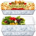 thumbnail image 1 of 2 Set 16" x 9" Plastic Chilled Serving Tray for Parties with Compartments Ice Chilled Party Platter Charcuterie Serving Board Cold Dish Dip for Fruit Seafood Vegetable Appetizer (Clear), 1 of 7
